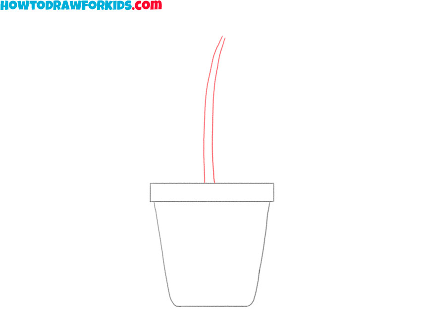 how to draw a plant in a pot for kids