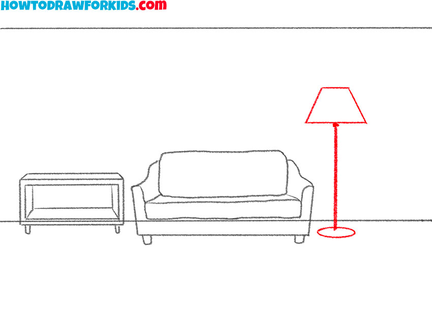 how to draw a cartoon living room