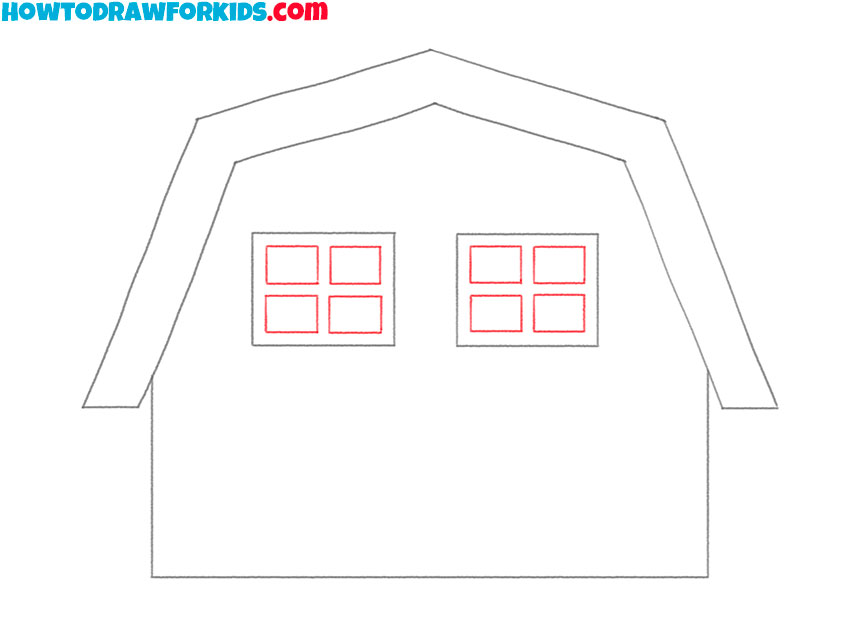 how to draw a farmhouse for kids