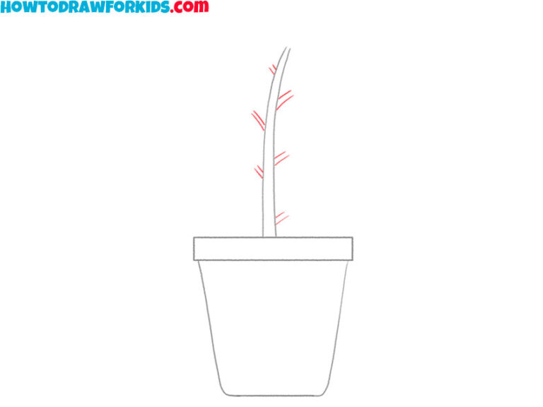 How to Draw a Plant in a Pot - Easy Drawing Tutorial For Kids