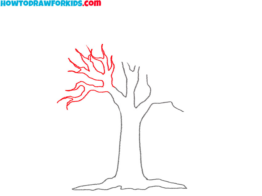 how to draw a realistic winter tree