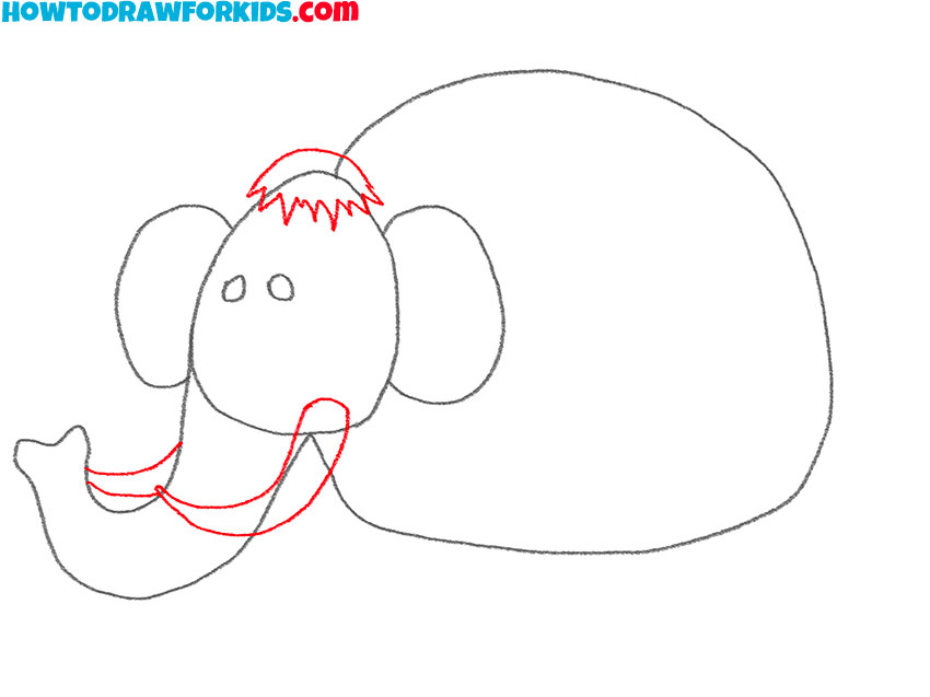 how to draw a simple cartoon mammoth