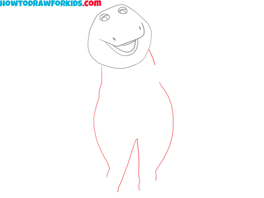 how to draw barney for beginners