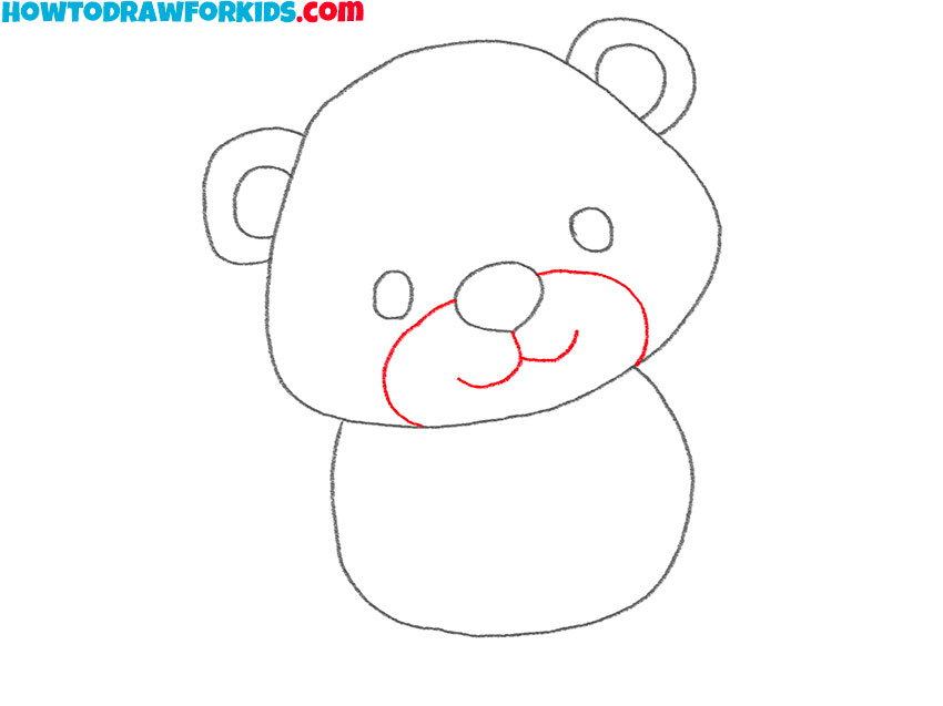 how to draw a baby bear for kids