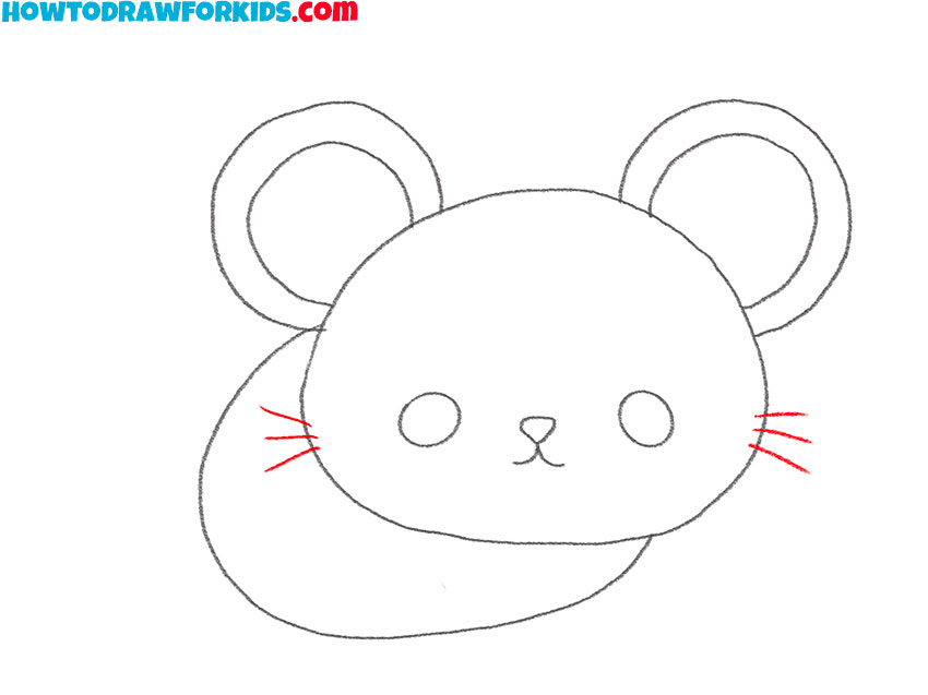 how to draw a cartoon mouse for kids