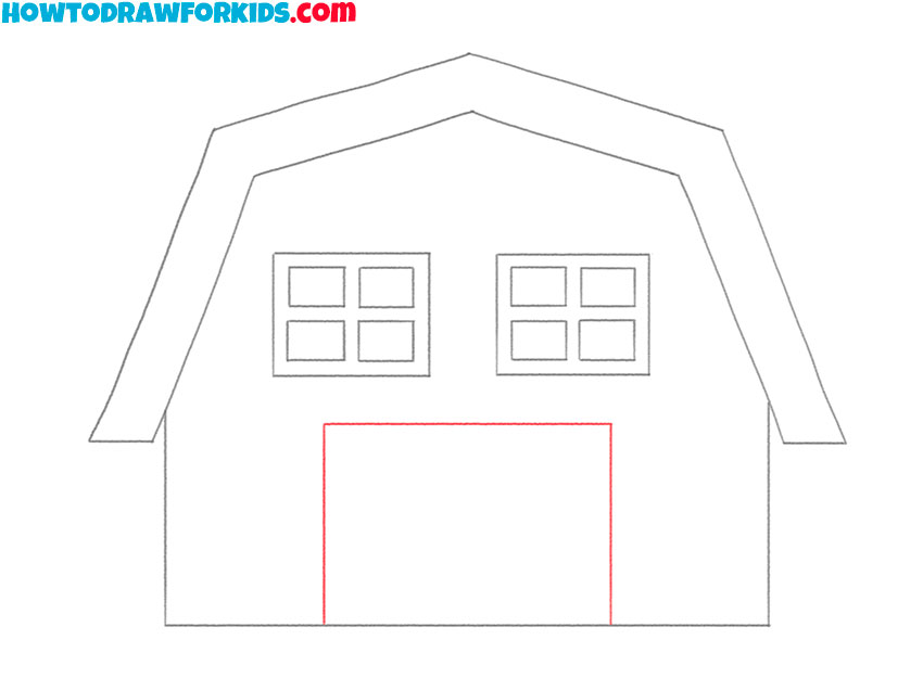 how to draw a farmhouse for beginners