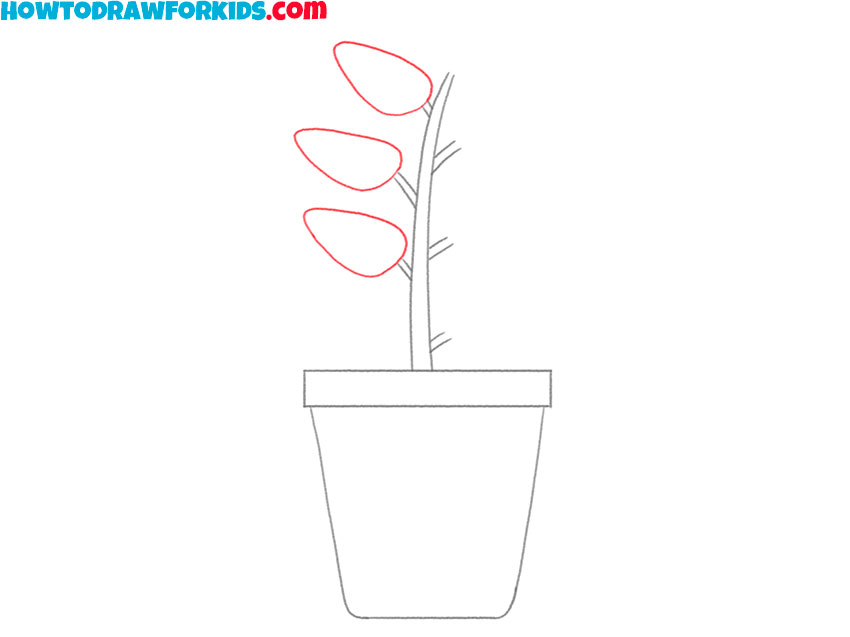 how to draw a plant in a pot for kindergarten
