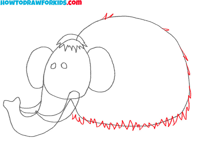 how to draw a realistic mammoth