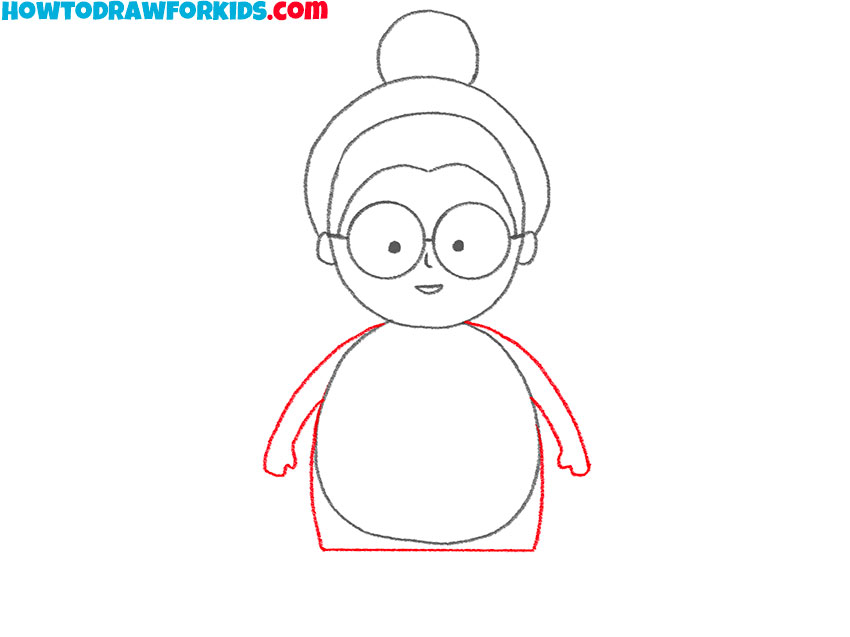 how to draw a simple old lady