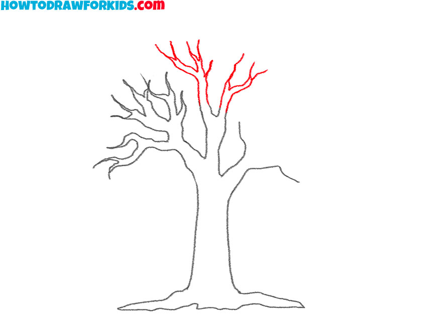 how to draw a simple winter tree