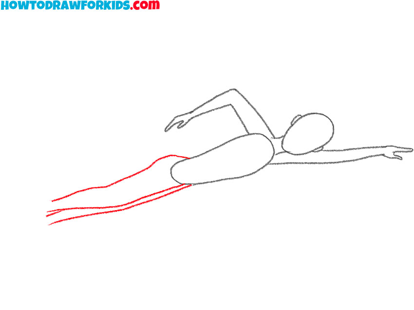 how to draw a swimming person for beginners
