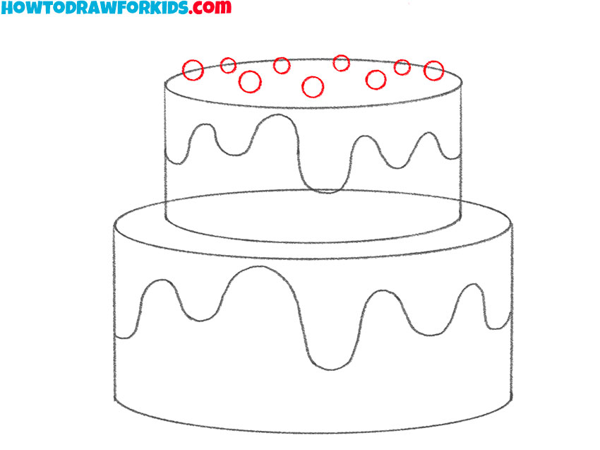how to draw a cake for beginners