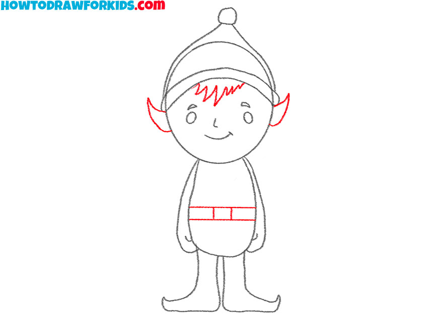 how to draw a cartoon elf