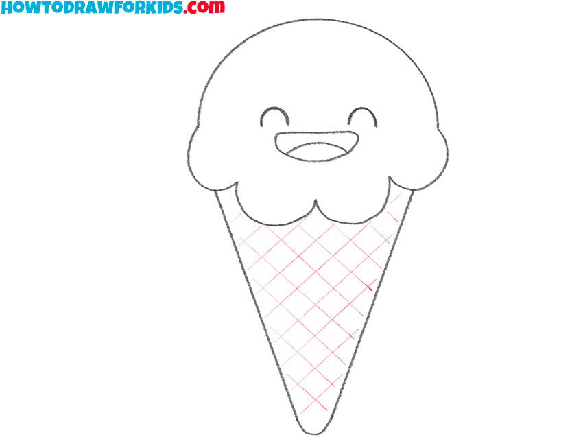 how to draw a cute ice cream cone