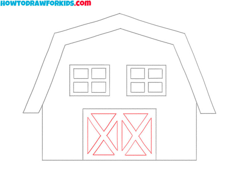 How to Draw a Farmhouse Easy Drawing Tutorial For Kids