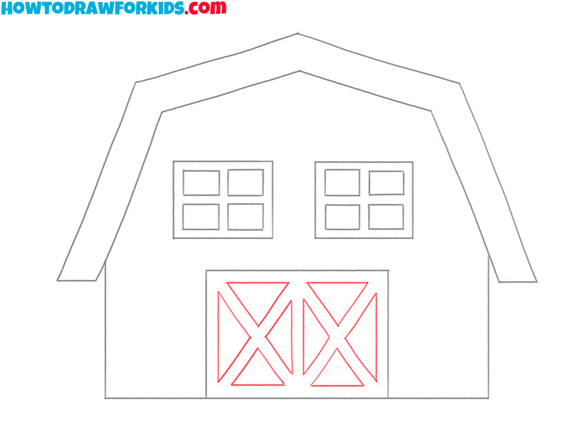 how to draw a farmhouse for kindergarten