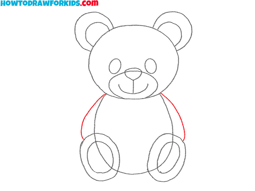 how to draw a teddy bear cartoon
