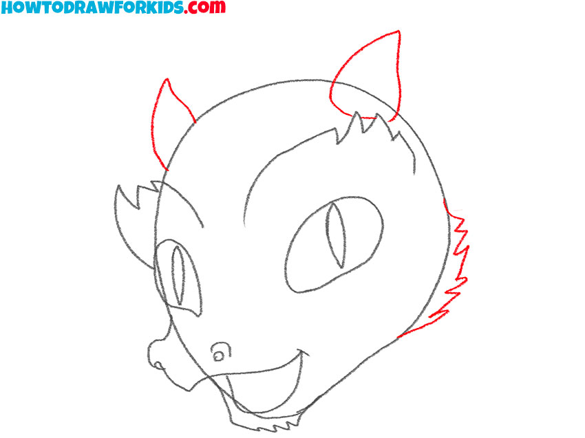 simple dragon face drawing