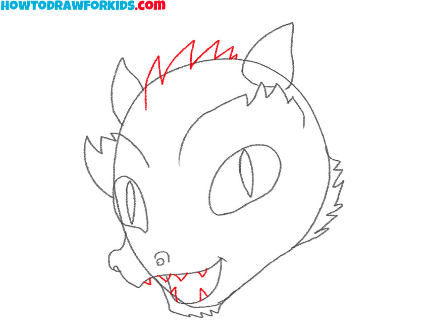 cartoon dragon face drawing