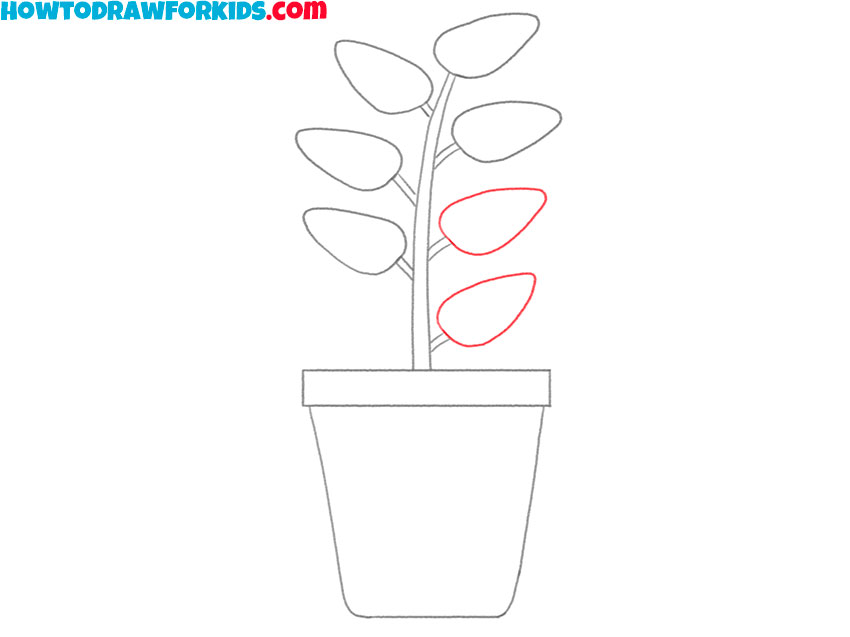 cartoon plant in a pot drawing