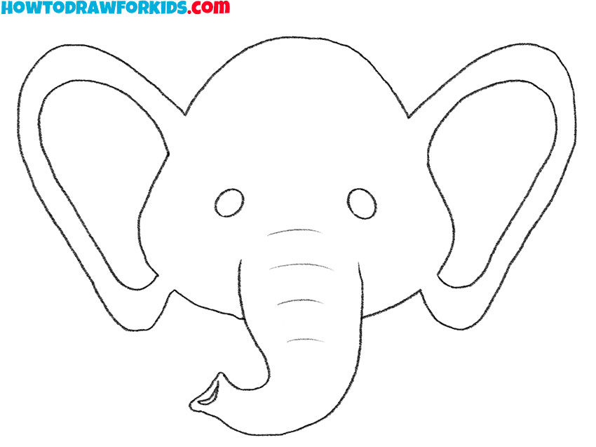 elephant head drawing easy