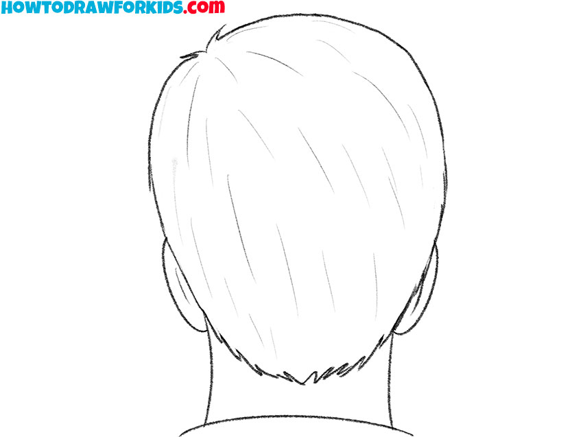 hair from the back drawing guide