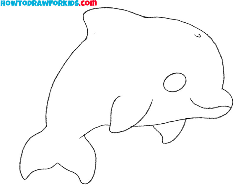 how to draw a baby dolphin