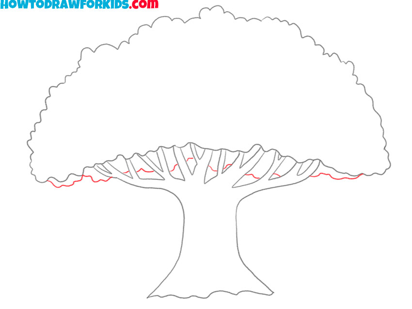 how to draw a big tree for kids