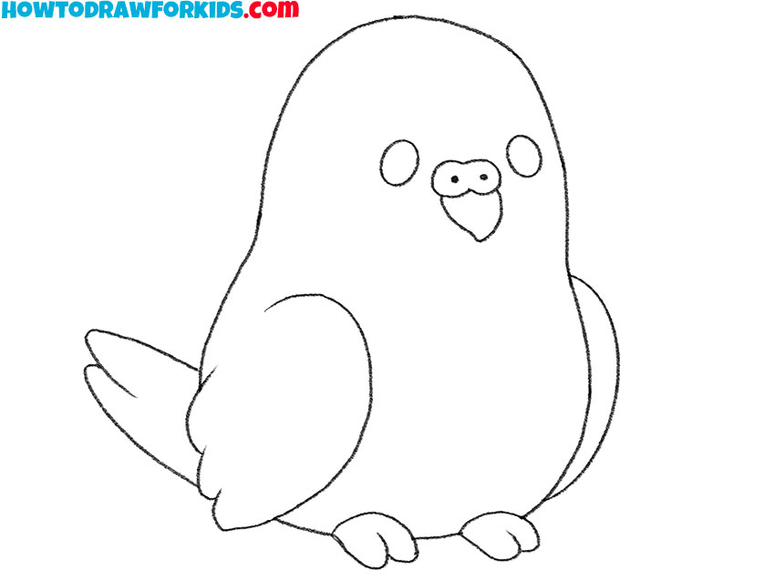 how to draw a budgie for kindergarten