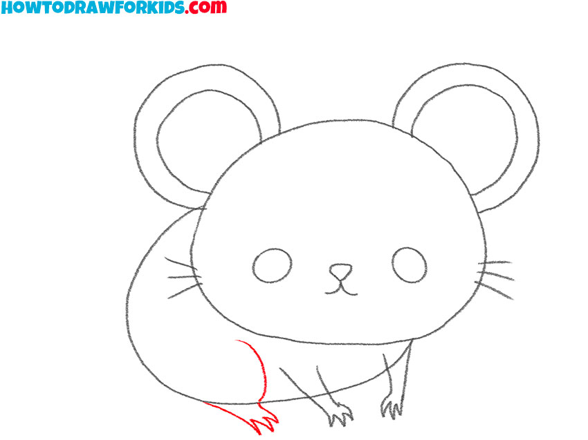 how to draw a cartoon mouse for kindergarten
