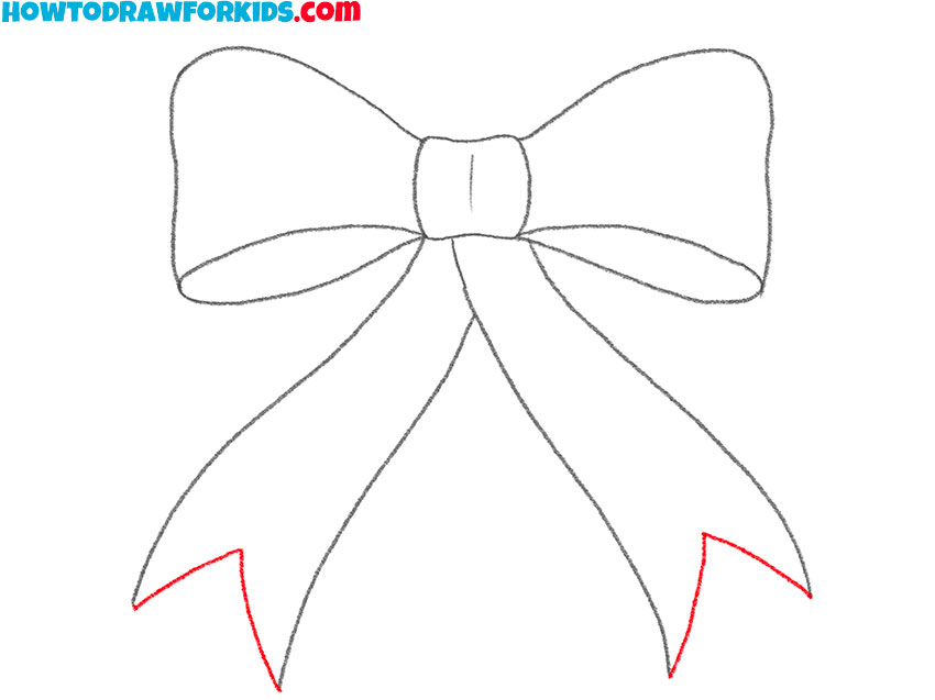 how to draw a christmas bow simple