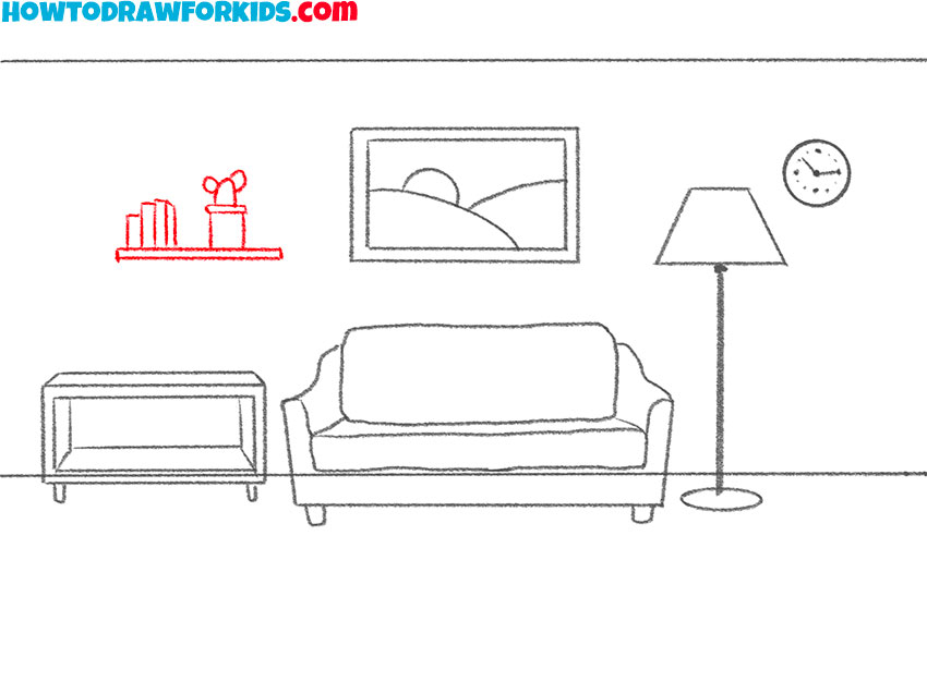 how to draw a living room for kindergarten