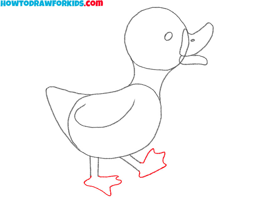 how to draw a simple duck step by step