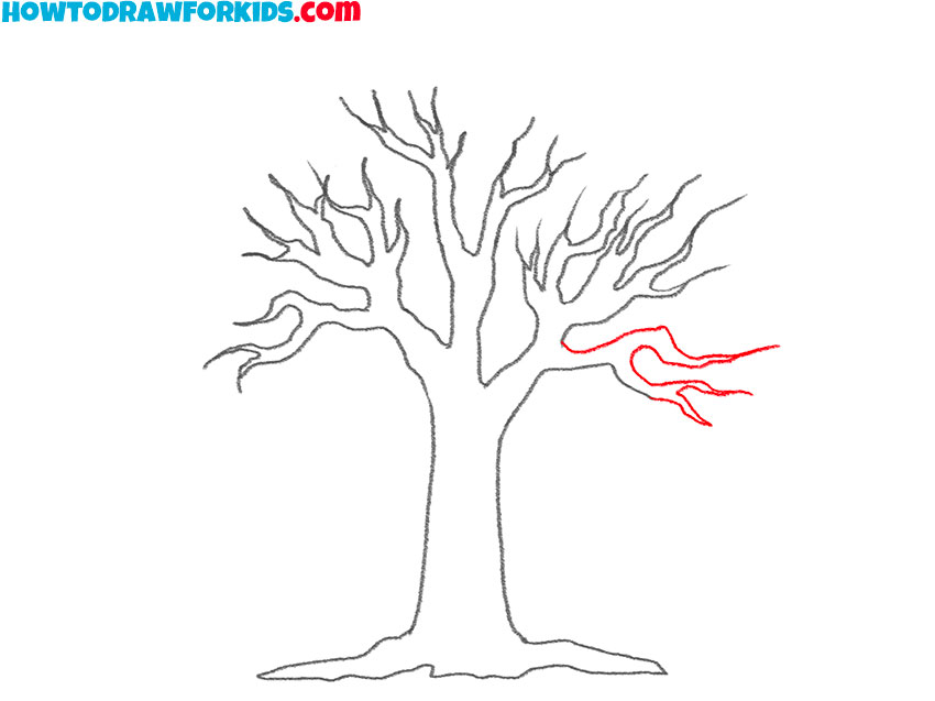 winter tree drawing tutorial