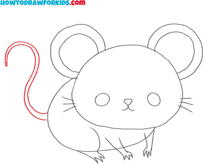 Cute Mouse Coloring Page On A White Background, Mouse Drawing, Ring Drawing,  Color Drawing PNG Transparent Image and Clipart for Free Download
