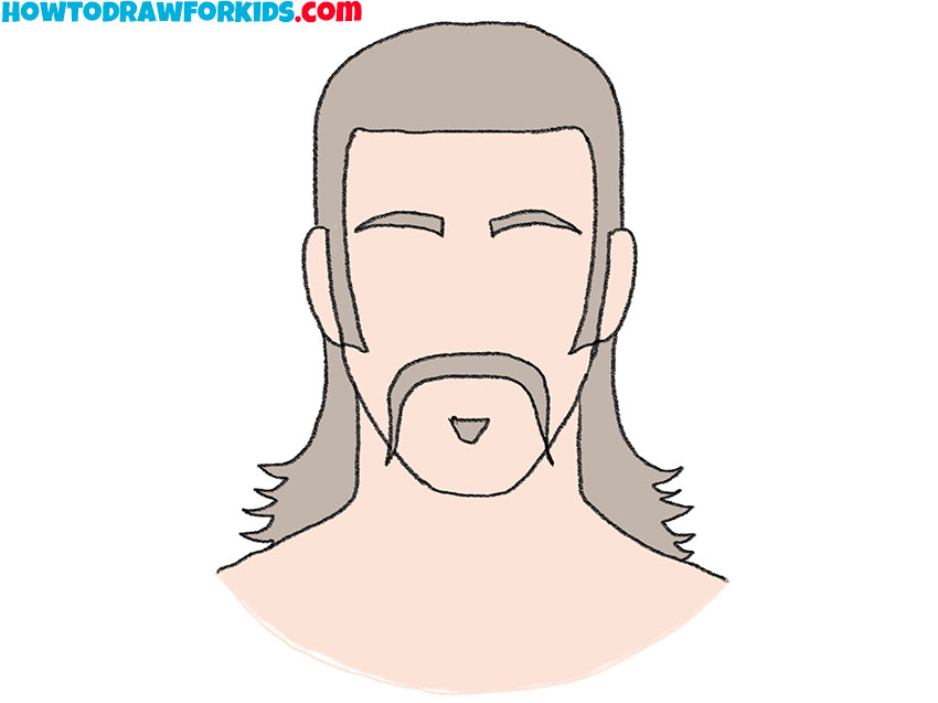 cartoon mullet drawing guide