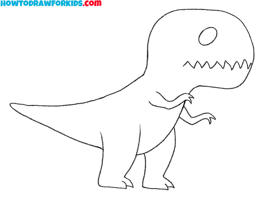 cartoon t-rex easy drawing