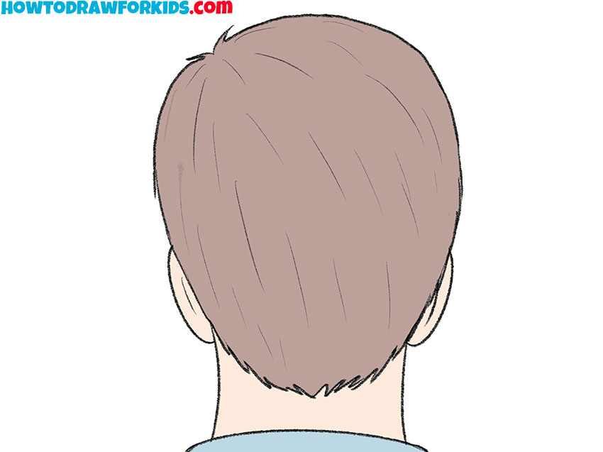 hair from the back drawing for kids