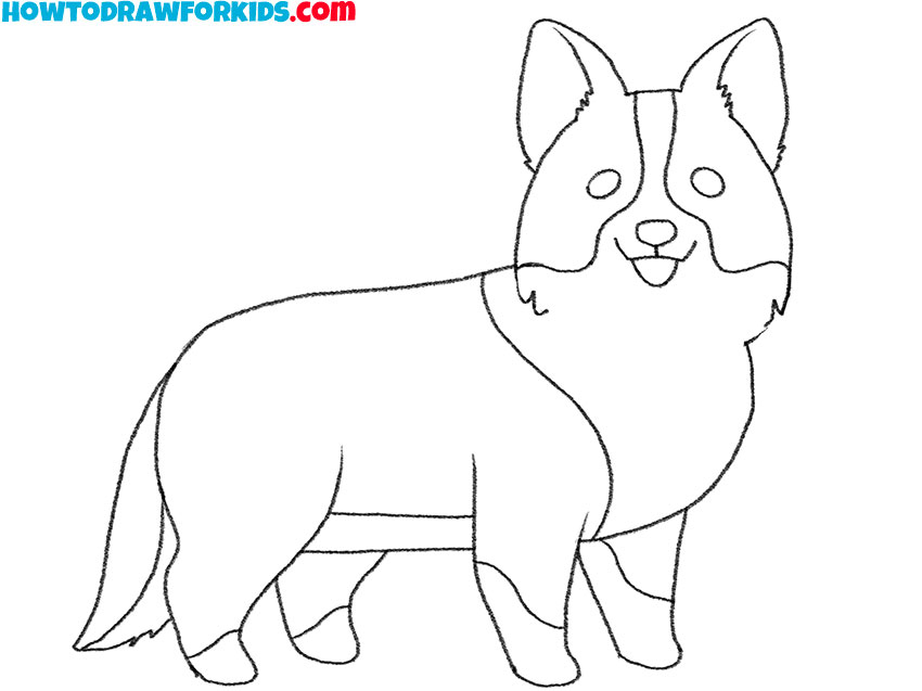 how to draw a border collie for kids