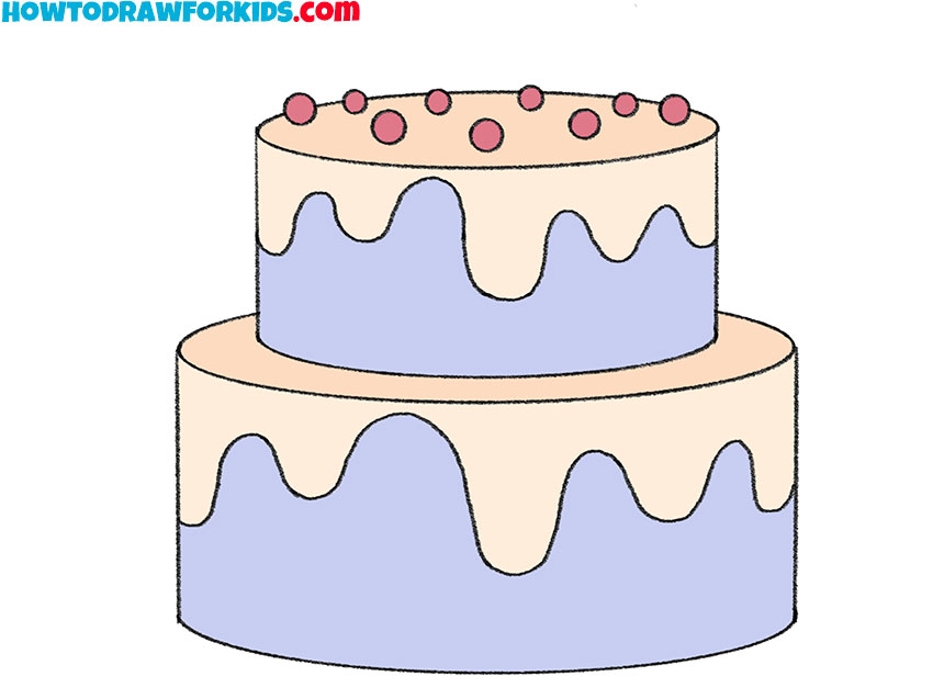 how to draw a cake drawing simple