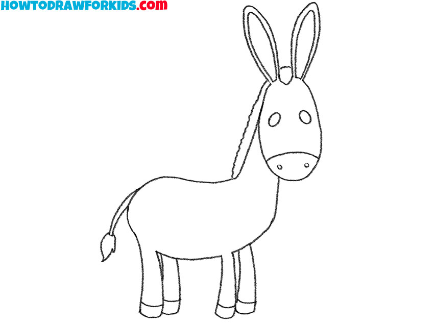 How to Draw an Easy Donkey - Easy Drawing Tutorial For Kids