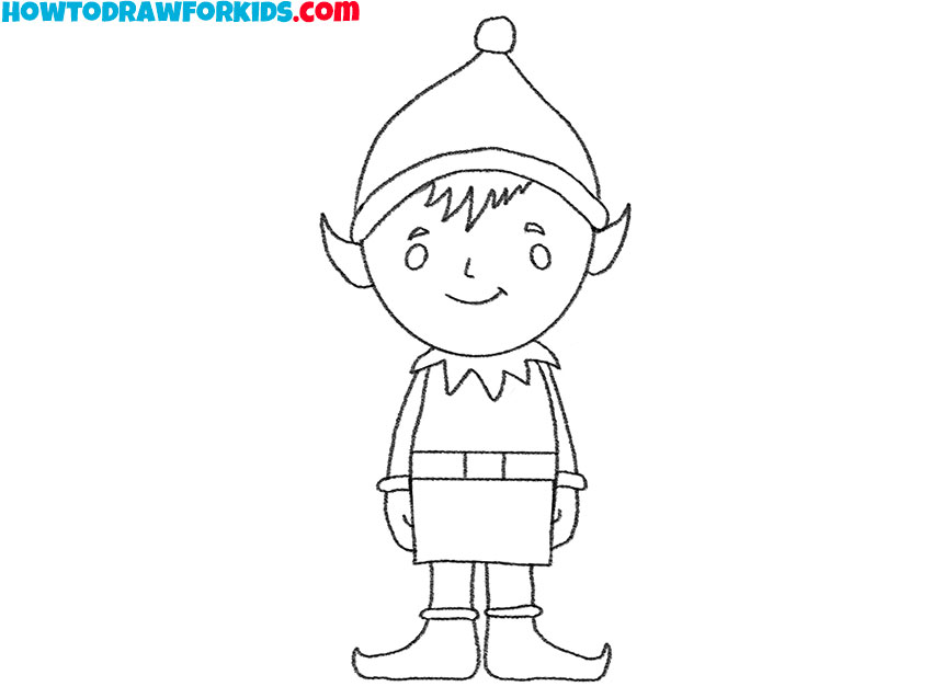 how to draw an elf for kids