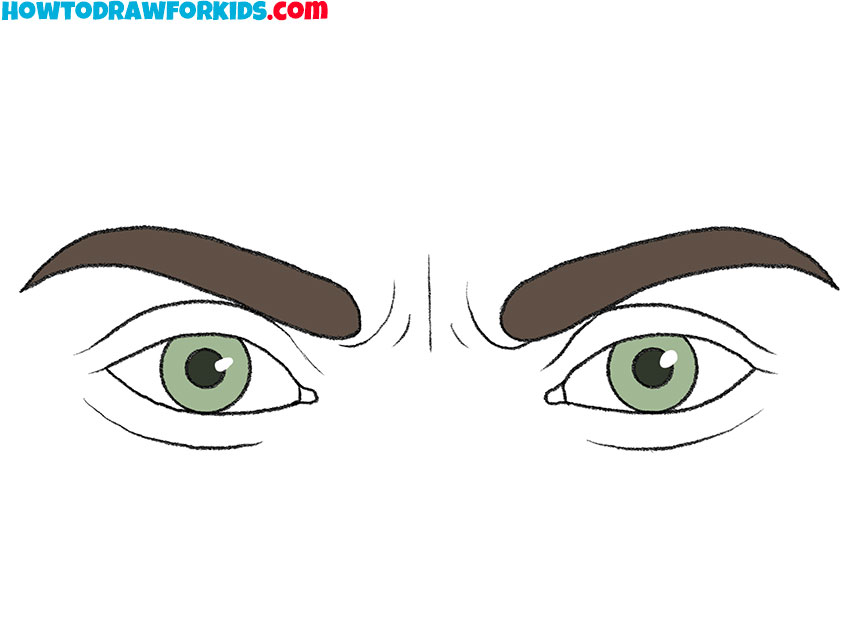 angry eyes drawing guide