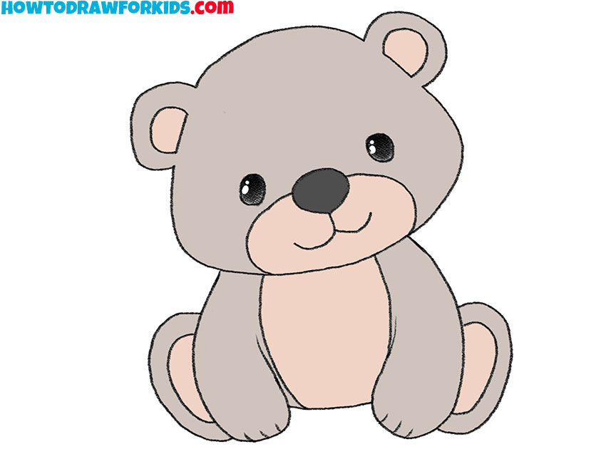 baby bear drawing guide