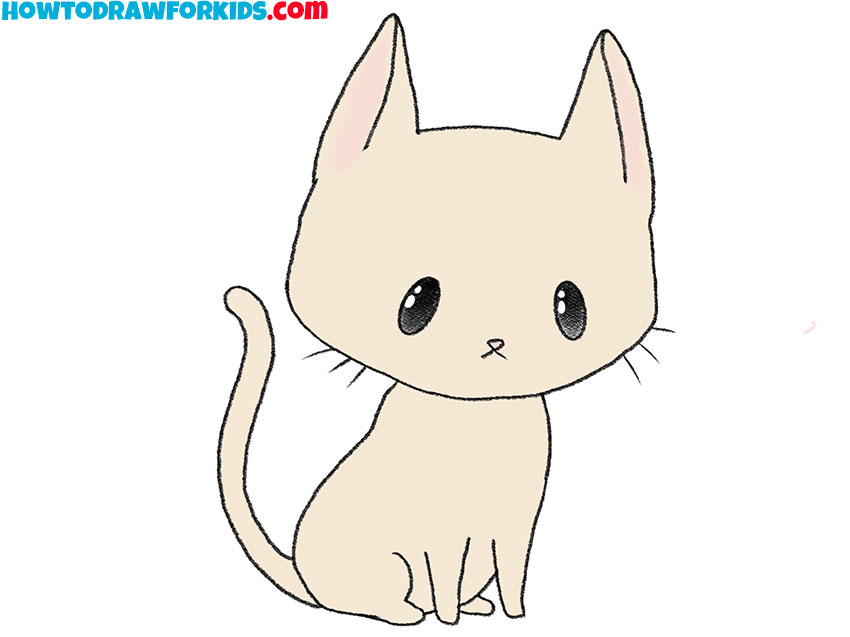 cartoon chibi cat drawing