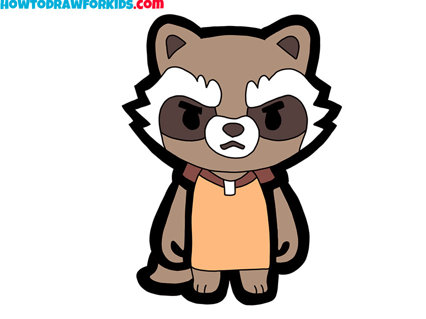 How to Draw a Rocket Raccoon - Easy Drawing Tutorial For Kids