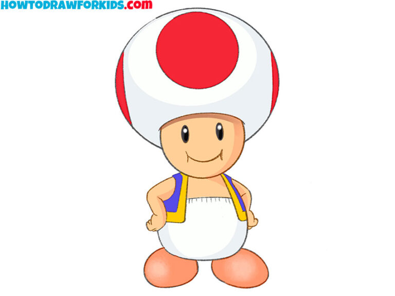 How to Draw Toad from Super Mario Drawing Tutorial For Kids