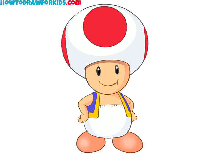 cartoon toad from super mario drawing