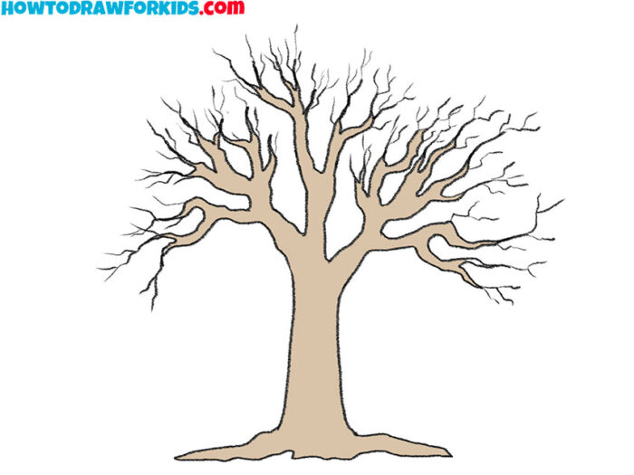 How to Draw a Winter Tree Easy Drawing Tutorial For Kids