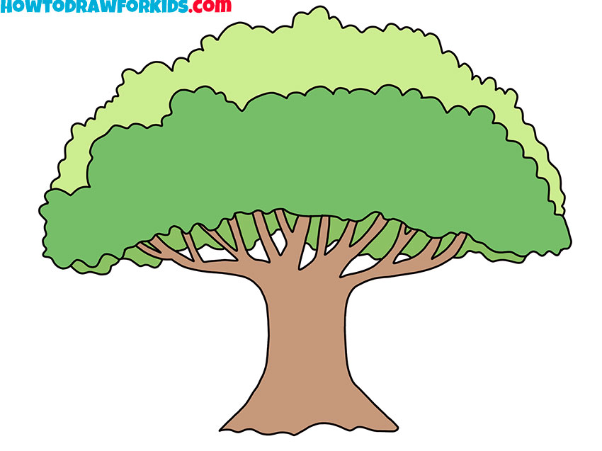 how to draw a big tree for kindergarten